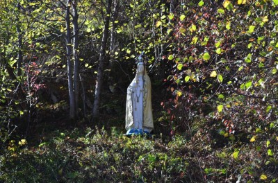 Figura Matki Boskiej na skale Zawiesy.